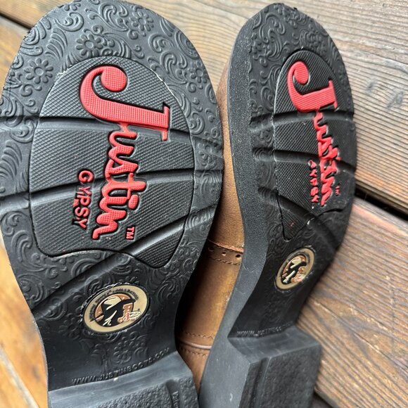 Justin Brown & Pink L9901 Gypsy Western Boot with Bay Apache in Women's 9B - Picture 12 of 12